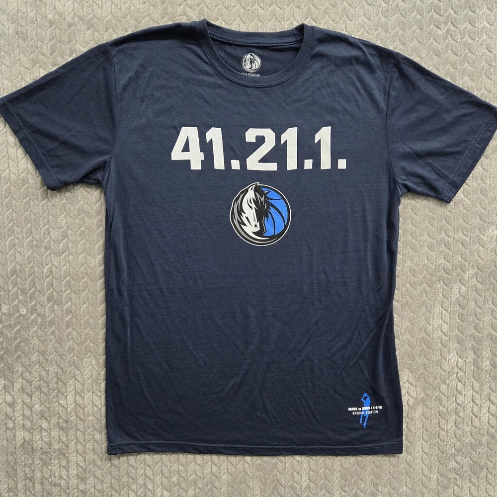 Dirk Nowitzki 41-21-1 Dallas Mavericks Final Game T-Shirt Size XL